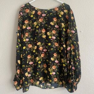 Floral Black Blouse